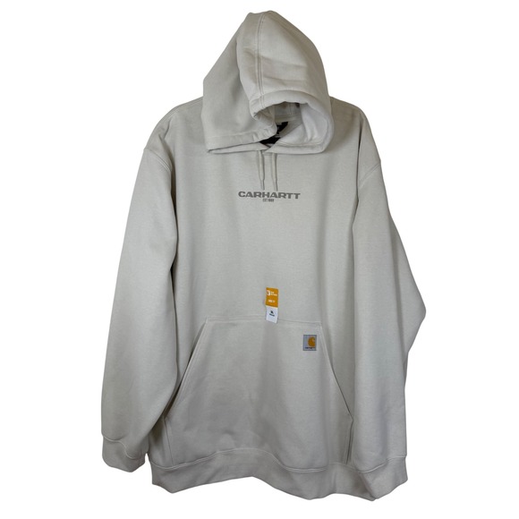 Carhartt Rain Defender Hoodie Mens 3XL White Loose Fit Midweight 107031-W03